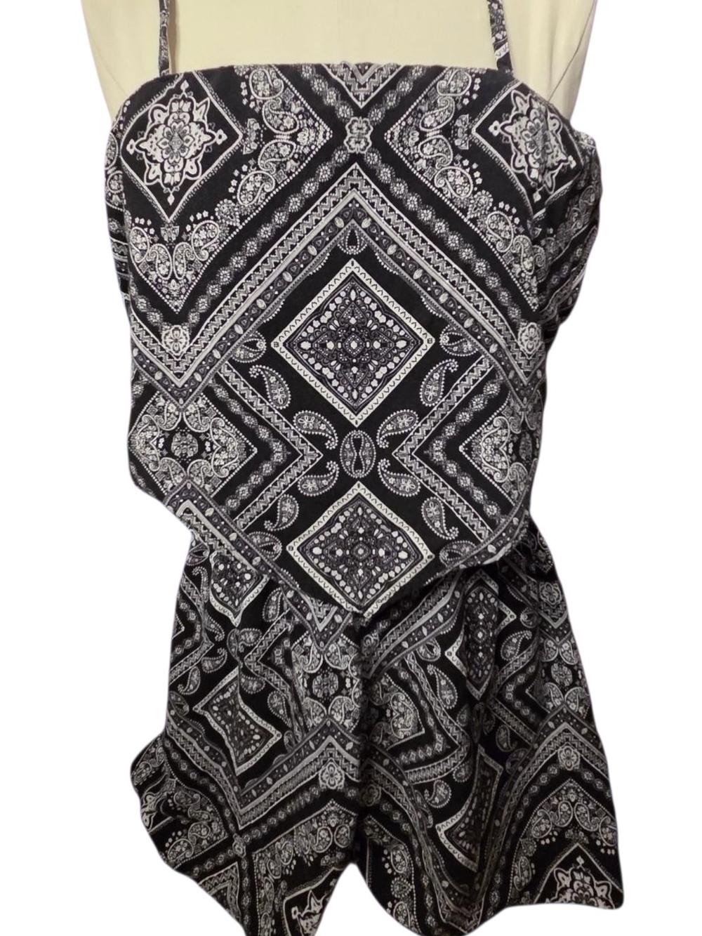 No Boundaries Black & White Bandana Top And Short Set